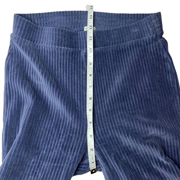 Aerie Navy Ribbed Corduroy Flare Pants Soft Cozy Vintage Y2K Fit High Rise Small - Picture 10 of 11